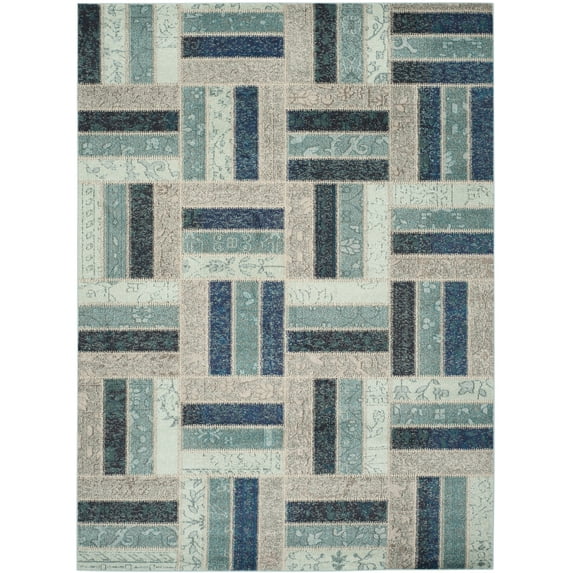 SAFAVIEH Monaco Dermot Geometric Area Rug, Grey/Blue, 8' x 11'