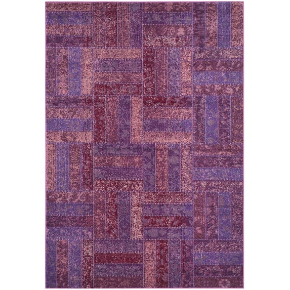 SAFAVIEH Monaco Dermot Geometric Area Rug, Purple/Multi, 4' x 5'7"