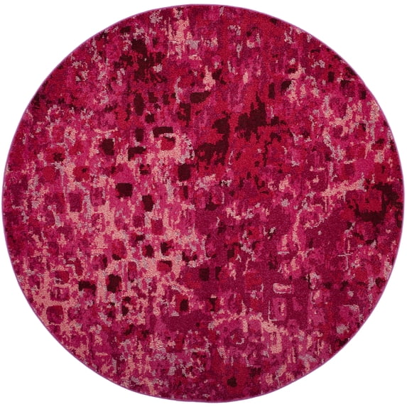 SAFAVIEH Monaco Driskoll Abstract Area Rug, Fuchsia, 6'7" x 6'7" Round