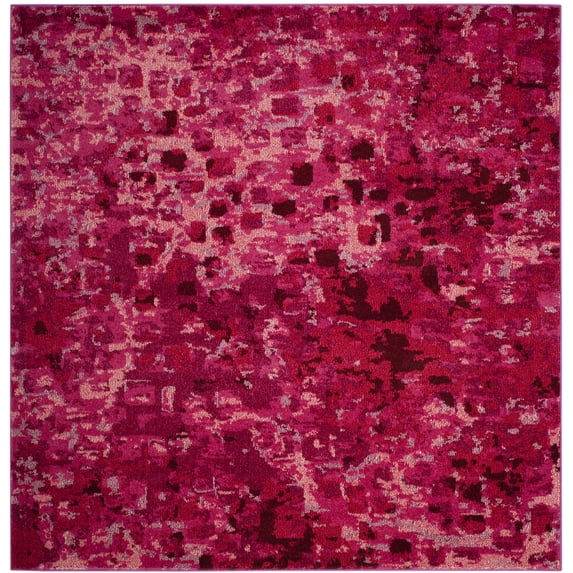 SAFAVIEH Monaco Driskoll Abstract Area Rug, Fuchsia, 6'7" x 6'7" Square