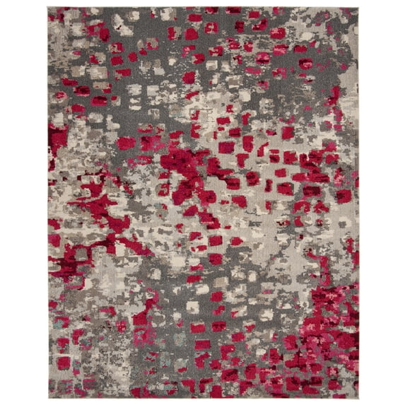 SAFAVIEH Monaco Driskoll Abstract Area Rug, Grey/Fuchsia, 8' x 10'