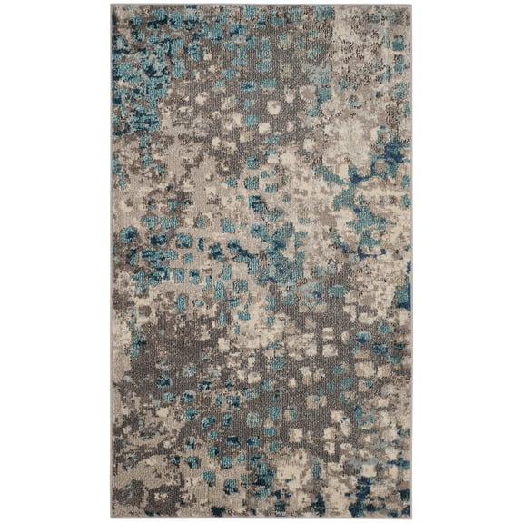 SAFAVIEH Monaco Driskoll Abstract Area Rug, Grey/Light Blue, 3' x 5'