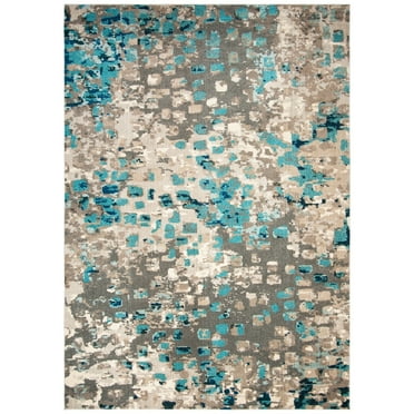 SAFAVIEH Monaco Driskoll Abstract Area Rug, Grey/Light Blue, 8' x 11'