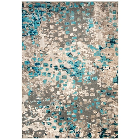 SAFAVIEH Monaco Driskoll Abstract Area Rug, Grey/Light Blue, 8' x 11'