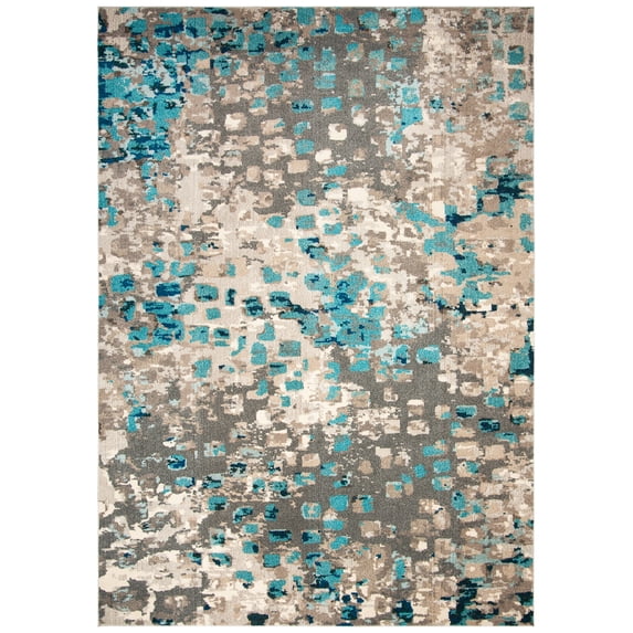 SAFAVIEH Monaco Driskoll Abstract Area Rug, Grey/Light Blue, 9' x 12'