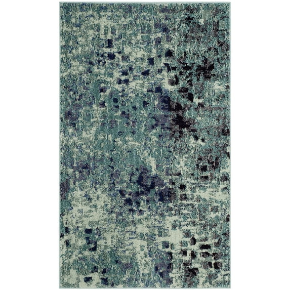SAFAVIEH Monaco Driskoll Abstract Area Rug, Light Blue/Multi, 3' x 5'