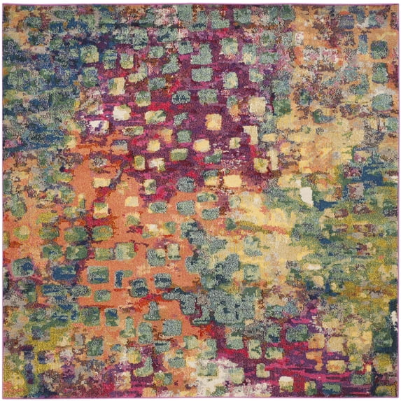 SAFAVIEH Monaco Driskoll Abstract Area Rug, Pink/Multi, 9' x 9' Square