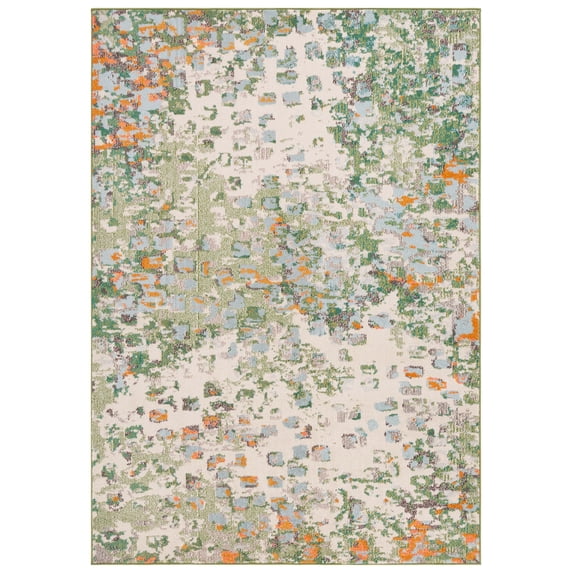 SAFAVIEH Monaco Driskoll Abstract Area Rug, Sage/Rust, 4' x 6'