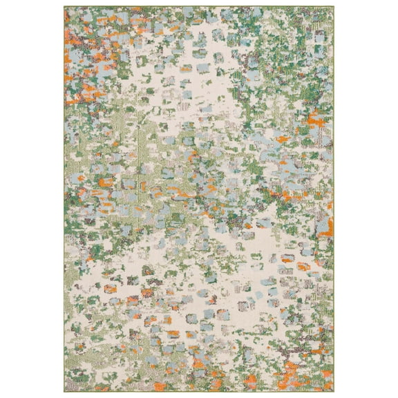 SAFAVIEH Monaco Driskoll Abstract Area Rug, Sage/Rust, 5'1" x 7'6"