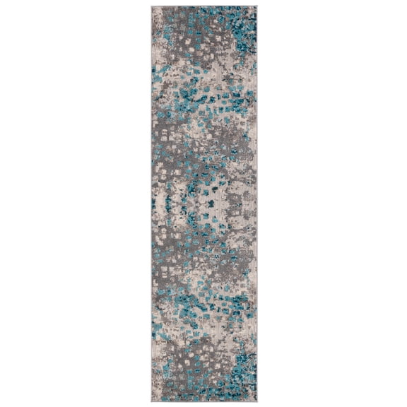 SAFAVIEH Monaco Driskoll Abstract Runner Rug, Grey/Light Blue, 2'2" x 6'