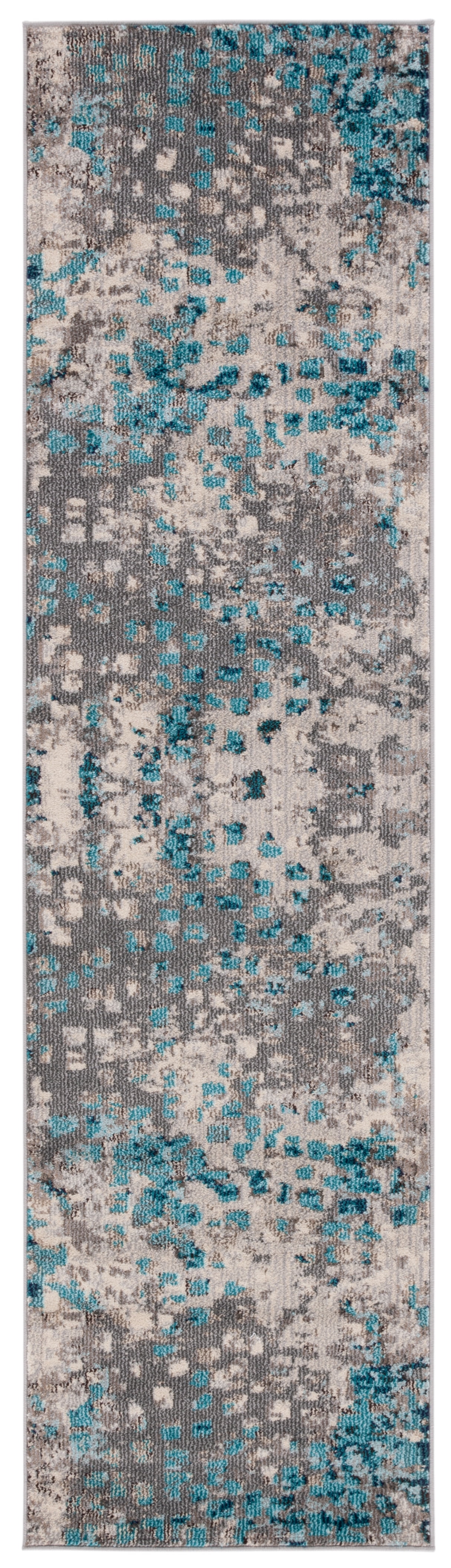 SAFAVIEH Monaco Driskoll Abstract Runner Rug, Grey/Light Blue, 2'2" x 8'