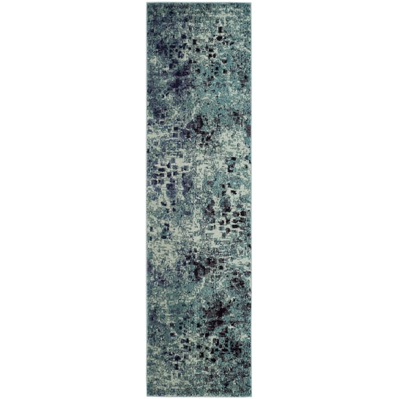 SAFAVIEH Monaco Driskoll Abstract Runner Rug, Light Blue/Multi, 2'2" x 12'