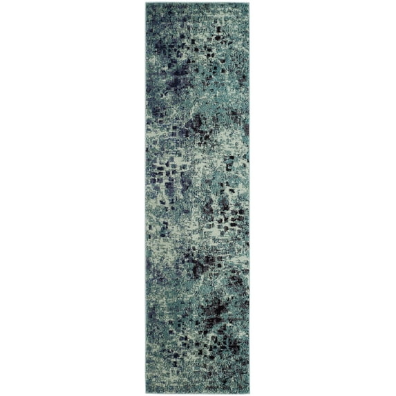 SAFAVIEH Monaco Driskoll Abstract Runner Rug, Light Blue/Multi, 2'2" x 6'