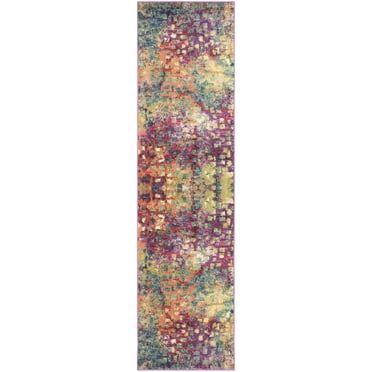 SAFAVIEH Monaco Driskoll Abstract Runner Rug, Pink/Multi, 2'2" x 12'