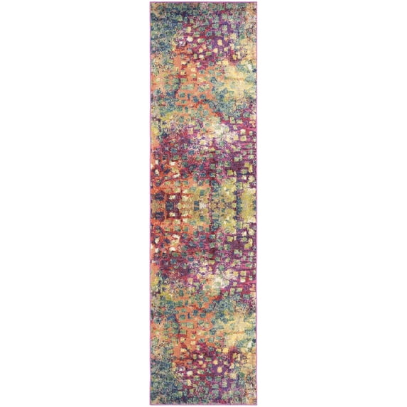 SAFAVIEH Monaco Driskoll Abstract Runner Rug, Pink/Multi, 2'2" x 22'