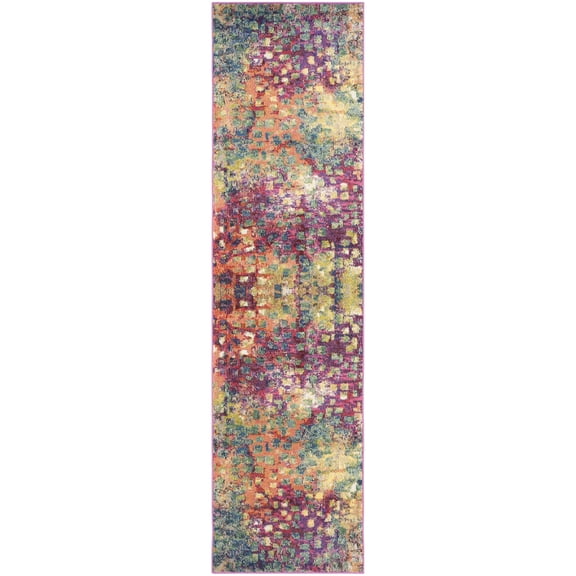 SAFAVIEH Monaco Driskoll Abstract Runner Rug, Pink/Multi, 2'3" x 16'