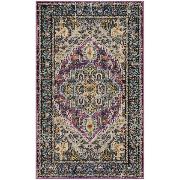 SAFAVIEH Monaco Durward Oriental Area Rug, Violet/Light Blue, 2' x 3'