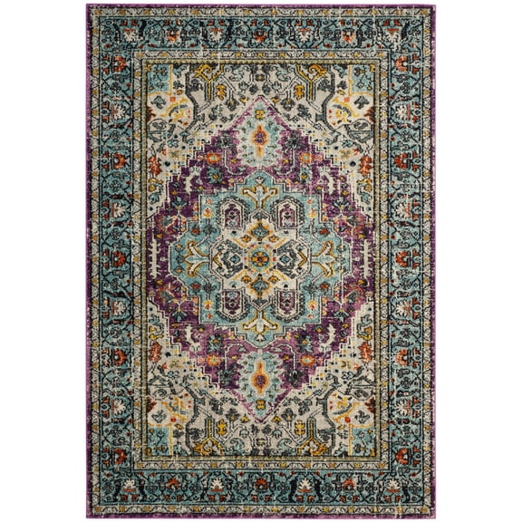 SAFAVIEH Monaco Durward Traditional Area Rug, Violet/Light Blue, 5'1" x 7'7"