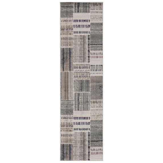 SAFAVIEH Monaco Eanna Geometric Runner Rug, Grey/Multi, 2'2" x 8'