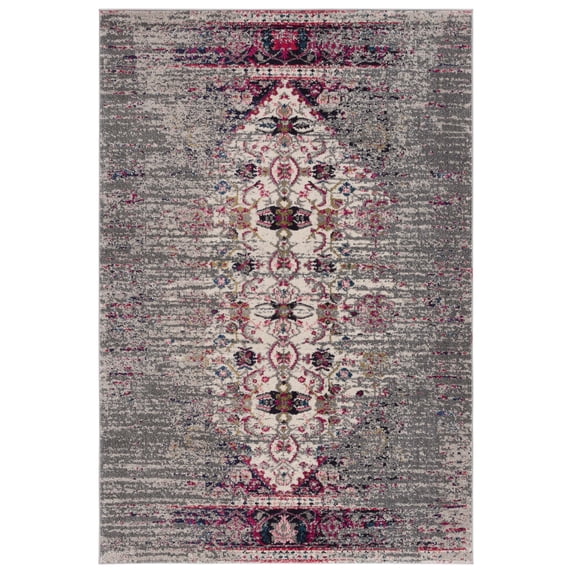 SAFAVIEH Monaco Elsdon Abstract Area Rug, Grey/Ivory, 4' x 5'7"