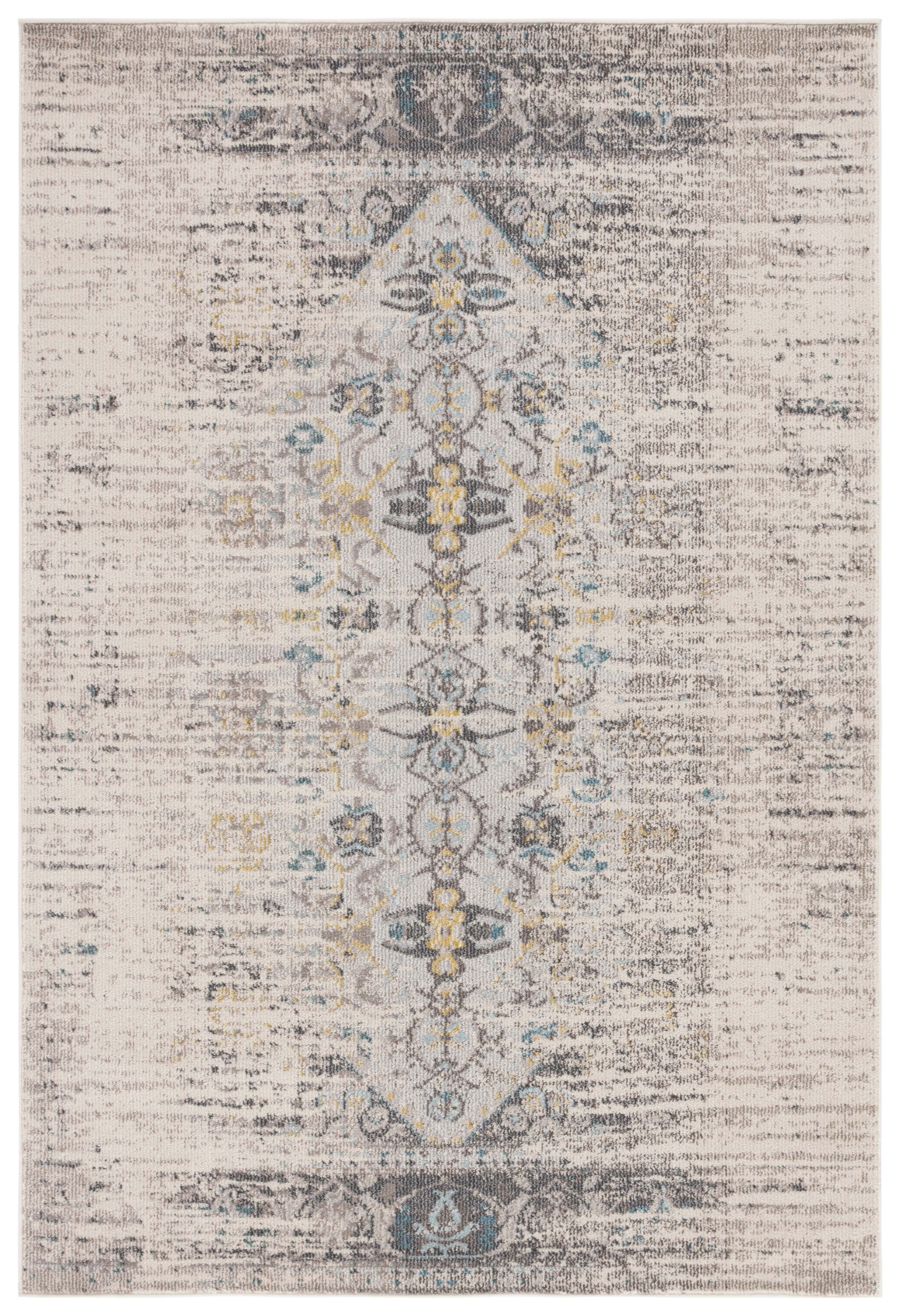 Reversible Gray Synthetic 5'1" x 7'7" Hand-Knotted Area Rug
