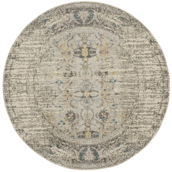 SAFAVIEH Monaco Elsdon Abstract Area Rug, Grey/Multi, 5' x 5' Round
