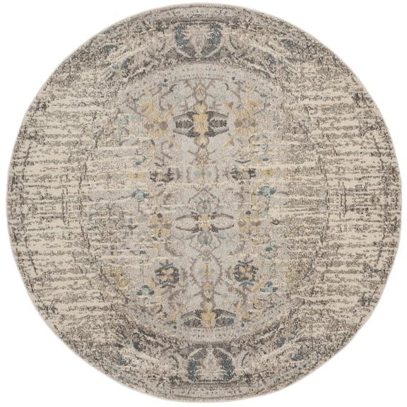 SAFAVIEH Monaco Elsdon Abstract Area Rug, Grey/Multi, 6'7" x 6'7" Round