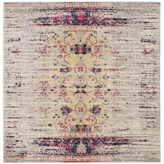 SAFAVIEH Monaco Elsdon Abstract Area Rug, Ivory/Pink, 5' x 5' Square