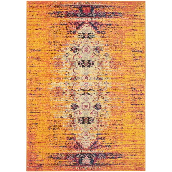 SAFAVIEH Monaco Elsdon Abstract Area Rug, Orange/Multi, 4' x 5'7"