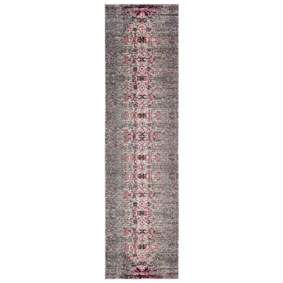 SAFAVIEH Monaco Elsdon Abstract Runner Rug, Grey/Ivory, 2'2" x 14'