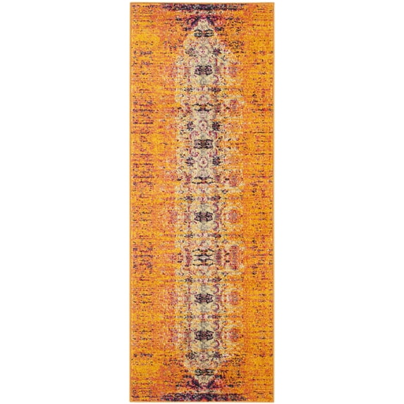 SAFAVIEH Monaco Elsdon Abstract Runner Rug, Orange/Multi, 2'2" x 6'
