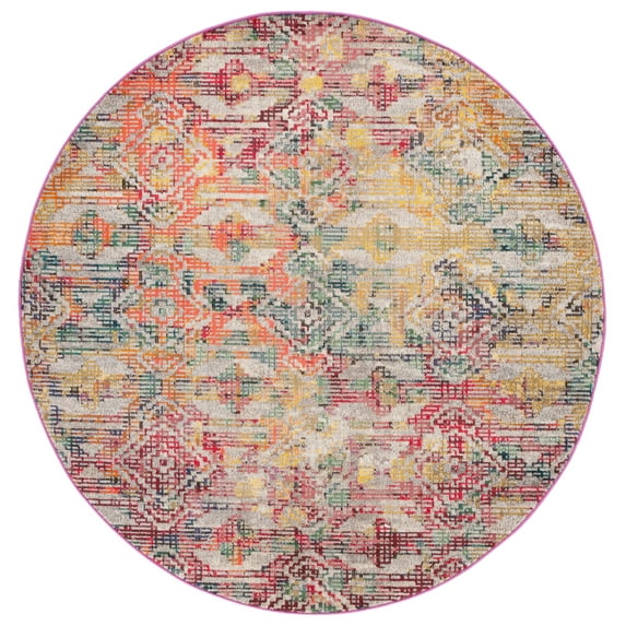 SAFAVIEH Monaco Estelle Abstract Area Rug, Multi, 6'7" x 6'7" Round