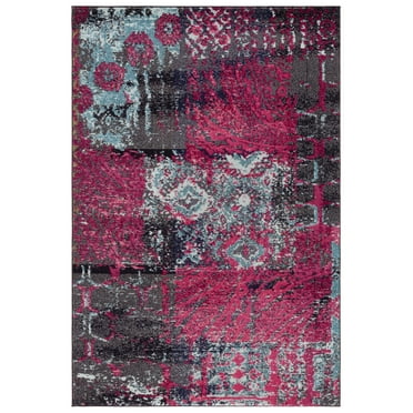 SAFAVIEH Monaco Farran Abstract Area Rug, Pink/Multi, 6'7" x 9'2"
