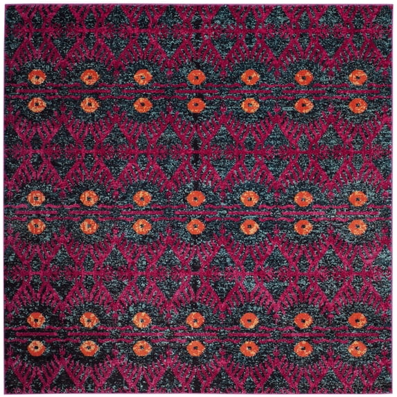 SAFAVIEH Monaco Flannery Geometric Area Rug, Pink/Multi, 6'7" x 6'7" Square