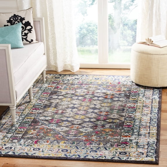 SAFAVIEH Monaco Garnet Abstract Geometric Area Rug, Brown/Grey, 6'7" x 6'7" Square