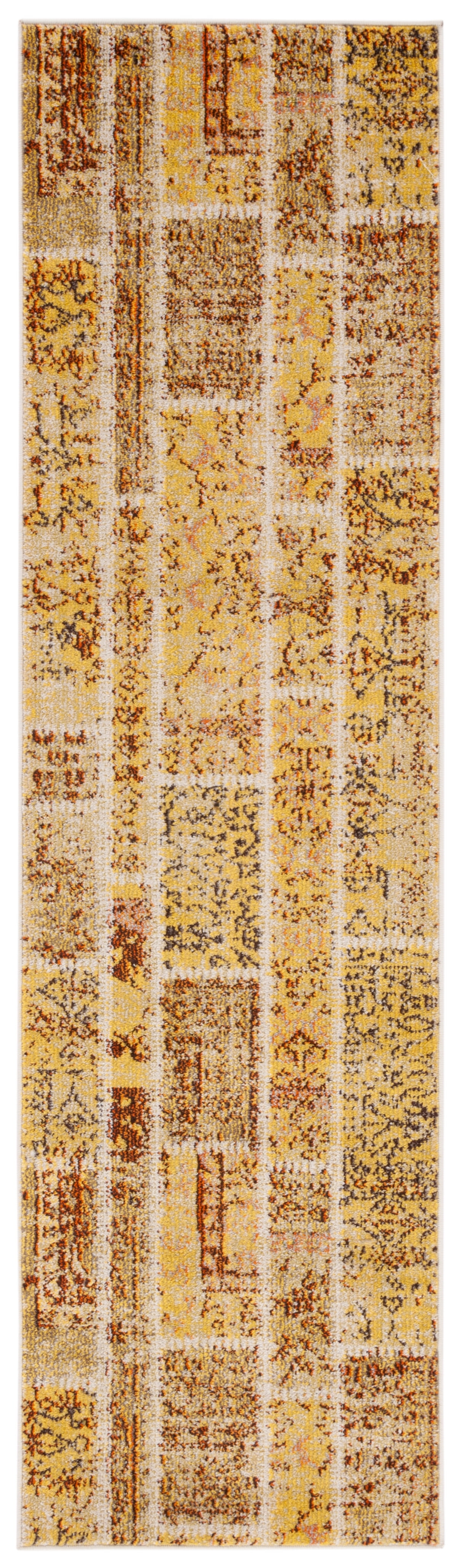 Bohemian Chic Yellow Multi Synthetic 2'2" x 8' Runner Rug