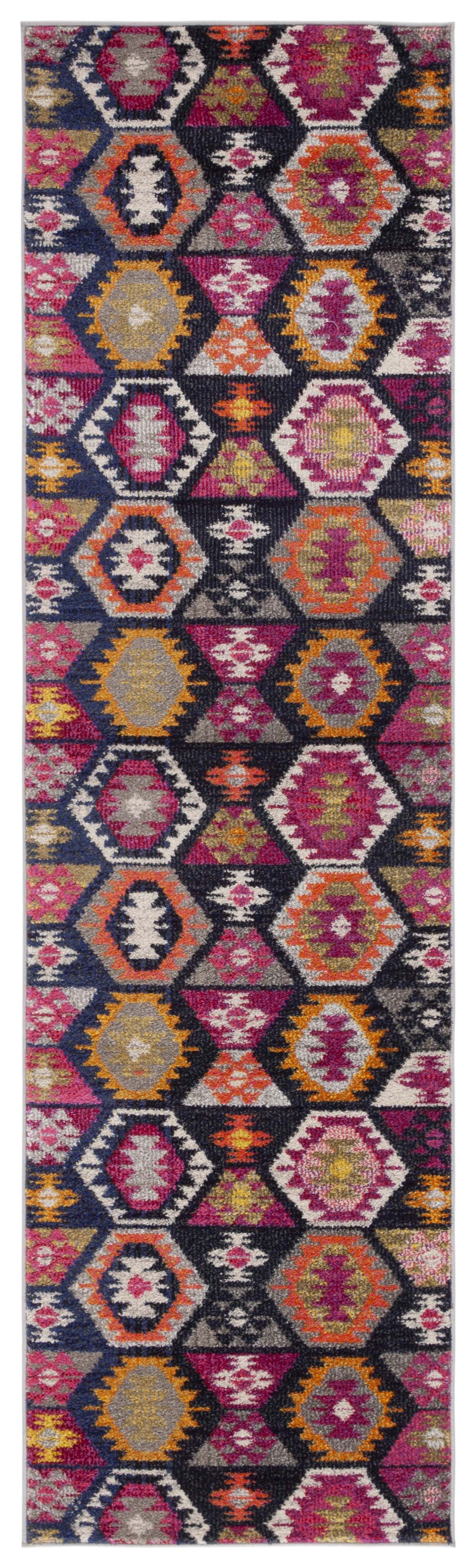 SAFAVIEH Monaco Gittan Geometric Runner Rug, Multi, 2'2" x 8'