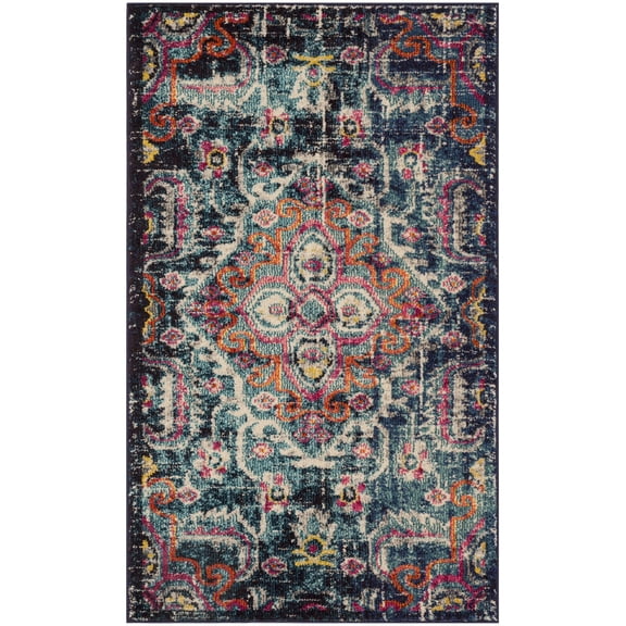 SAFAVIEH Monaco Keiran Oriental Area Rug, Blue/Fuchsia, 2'2" x 4'