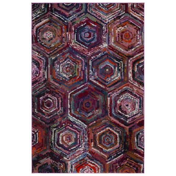 SAFAVIEH Monaco Kelsey Geometric Area Rug, Pink/Multi, 5'1" x 7'7"