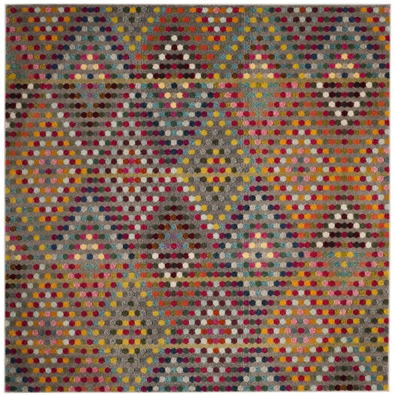 SAFAVIEH Monaco Linton Geometric Area Rug, Multi/Beige, 6'7" x 6'7" Square