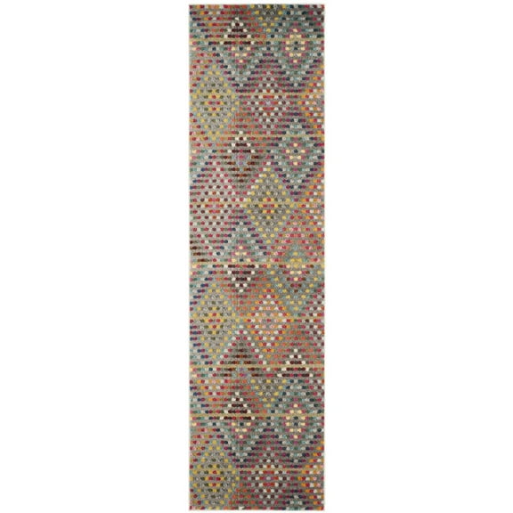 SAFAVIEH Monaco Linton Geometric Runner Rug, Multi/Beige, 2'2" x 8'