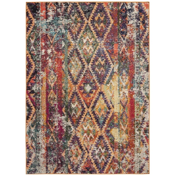 SAFAVIEH Monaco Marisa Southwestern Area Rug, Purple/Orange, 4' x 5'7"