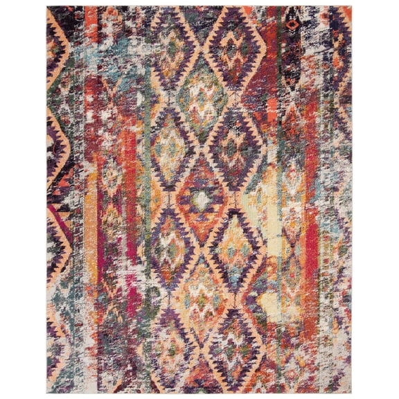 SAFAVIEH Monaco Marisa Southwestern Area Rug, Purple/Orange, 8' x 10'