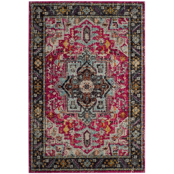 SAFAVIEH Monaco Maryam Traditional Area Rug, Fuchsia/Grey, 8' x 10'