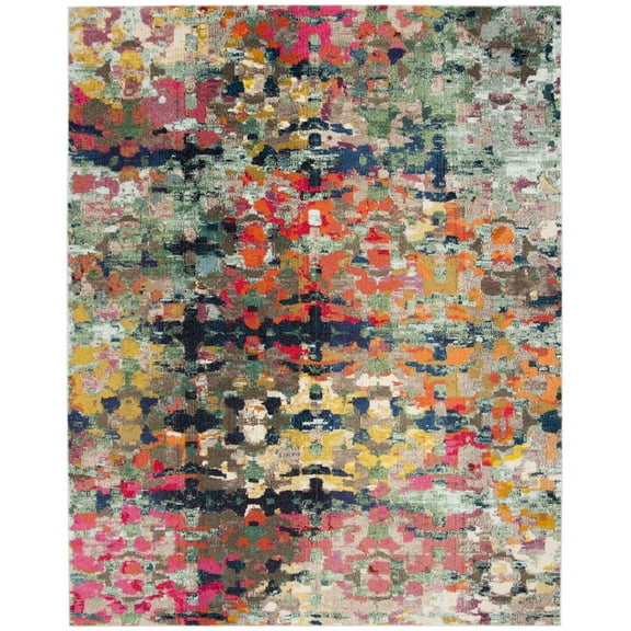 SAFAVIEH Monaco Montana Abstract Colorful Area Rug, Green/Blue, 8' x 10'