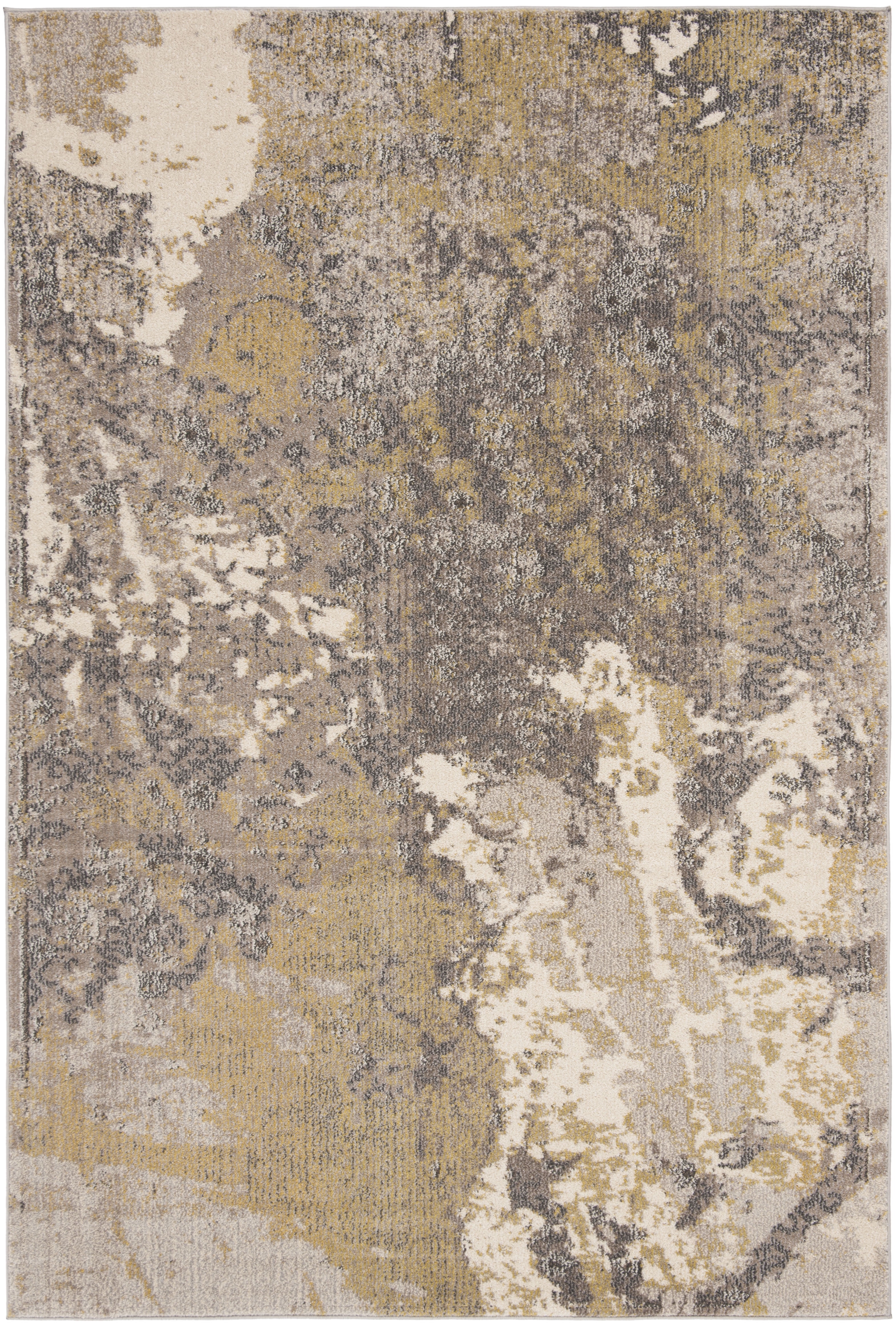 Reversible Gray Synthetic 47" Rectangular Easy-Care Rug