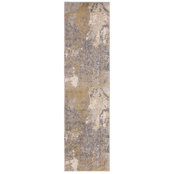 SAFAVIEH Monaco Phoebe Abstract Runner Rug, Ivory/Grey, 2'2" x 8'
