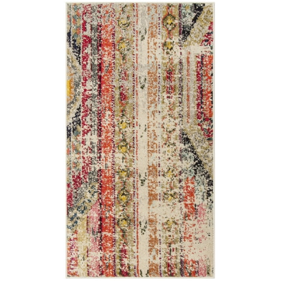SAFAVIEH Monaco Risto Abstract Area Rug, Light Grey/Multi, 2'2" x 4'