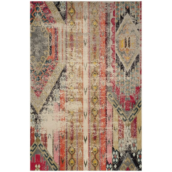 SAFAVIEH Monaco Risto Abstract Area Rug, Light Grey/Multi, 8' x 10'