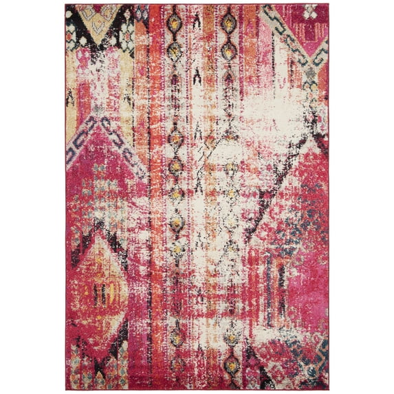 SAFAVIEH Monaco Risto Abstract Area Rug, Magenta/Multi, 3' x 5'